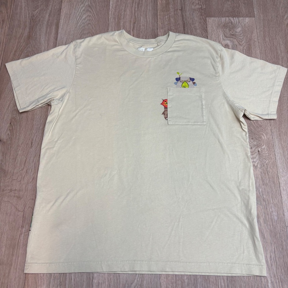 Uniqlo UT Zelda Tears of the Kingdom Korok Pocket T-Shirt Beige Mens XL